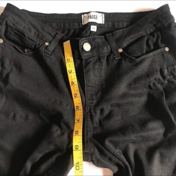 Paige Verdugo Ultra Skinny Mid-Rise Jeans In Black Overdye Size 30 inseam 29” - Picture 9 of 12